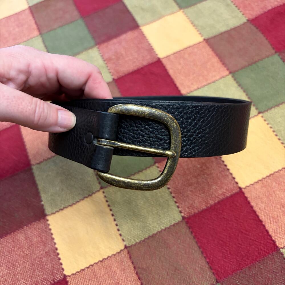 Justin Men's Work Basic Black Leather Belt Gorpcore Rugged Man Workwear 38
